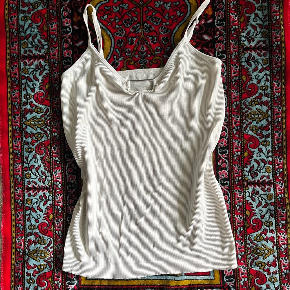 white ribbed cami tank top